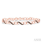 1/4 ctw Round cut Champagne Brown Diamond Infinity Bracelet in 10K Rose Gold